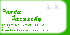 marta harmathy business card